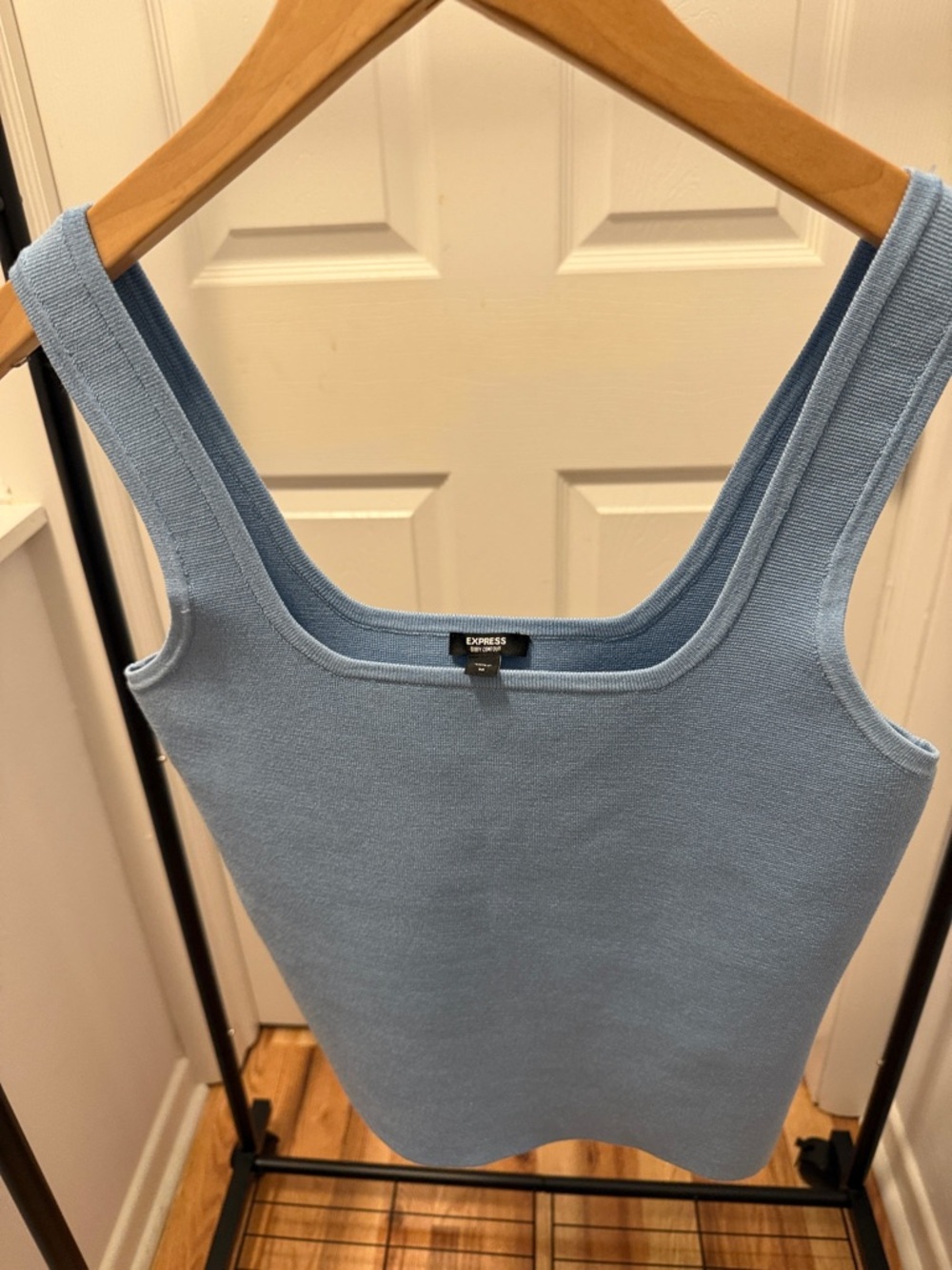 NWOT Express Light Blue Knit Square Neck Tank Top